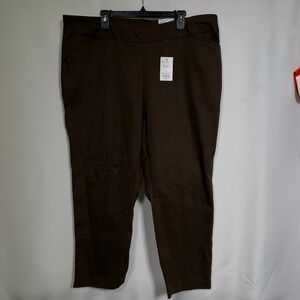 Croft & Barrow Effortless Cocoa Brown Straight Stretch Pants Women's 22W NWT